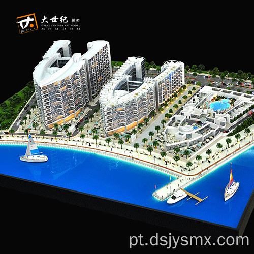 Modelo de construção com praia